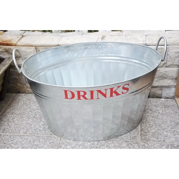 Customized Large Bar Ice Cooler Bucket With Stand Wine Ice Bucket Metal Beverage Tubs