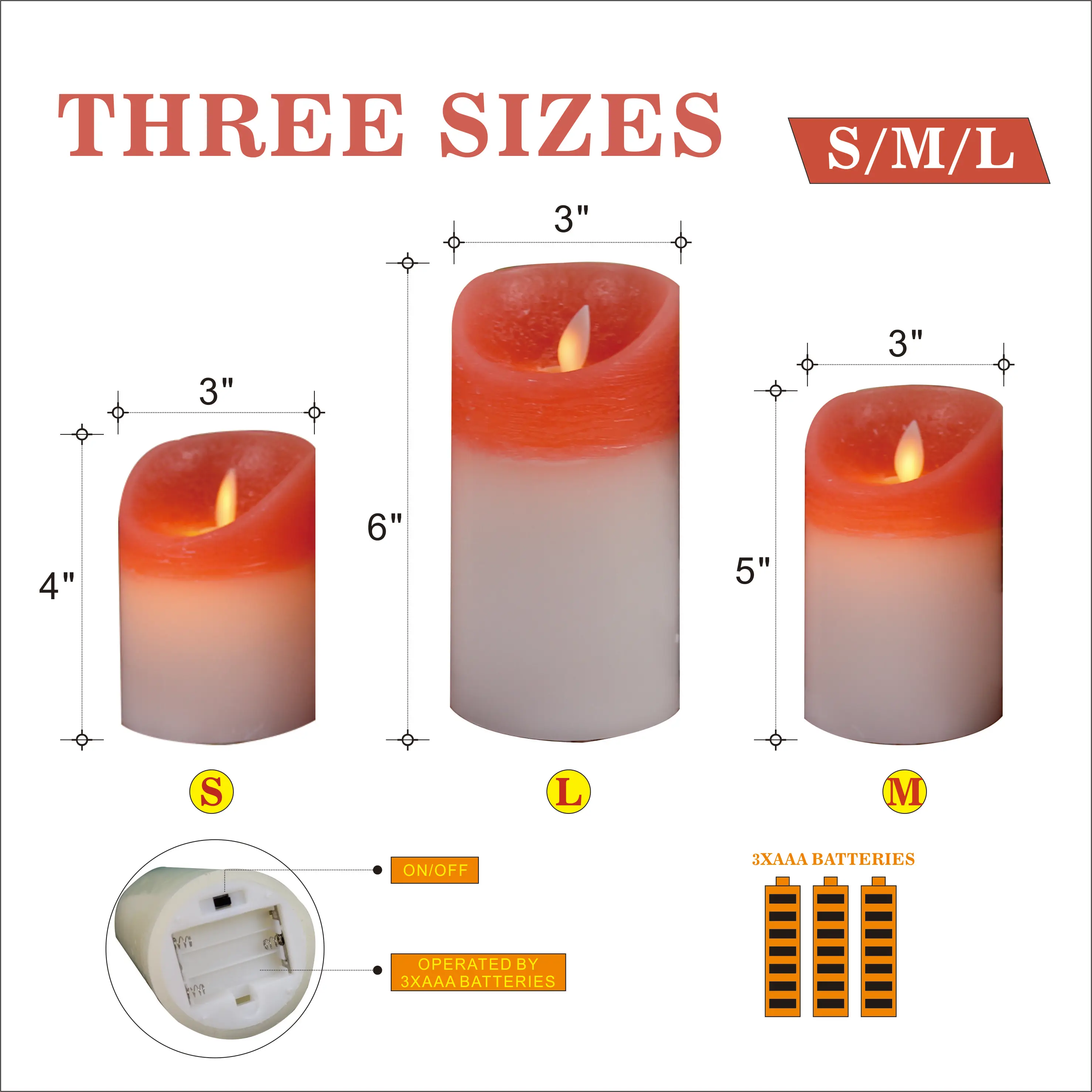 Newest Set Of 3 Authentic Style Real Wax Moving Wick Flickering Flameless Led Candles With Remote Control For Wedding Decoration