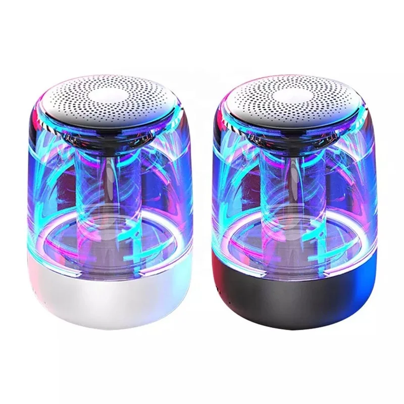 New Design C7 Portable Bass Transparent Speaker with Multicolor LED Lights mini Speaker Wireless Outdoor speakers Gifts