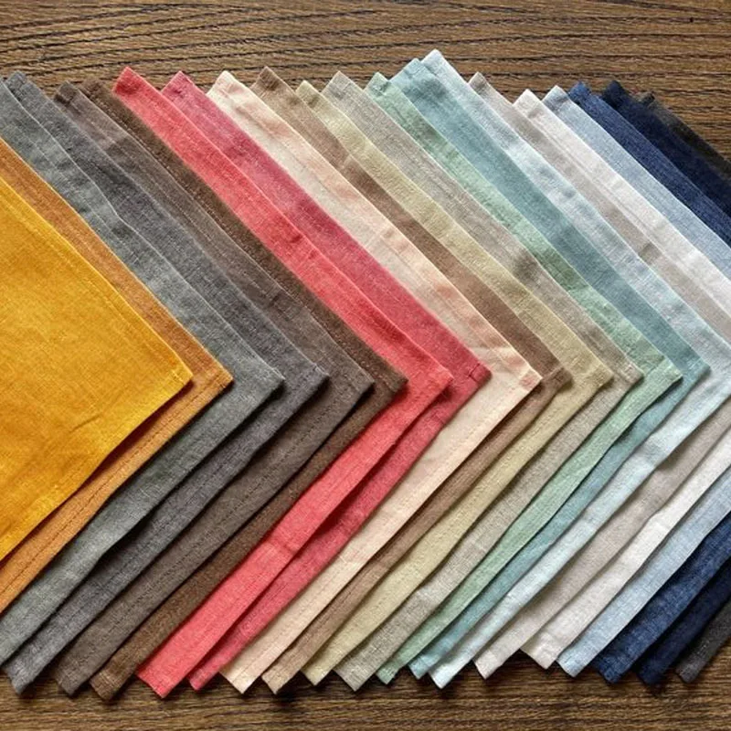 Flax stripe plain cloth napkin cotton linen material home kitchen towel west napkin