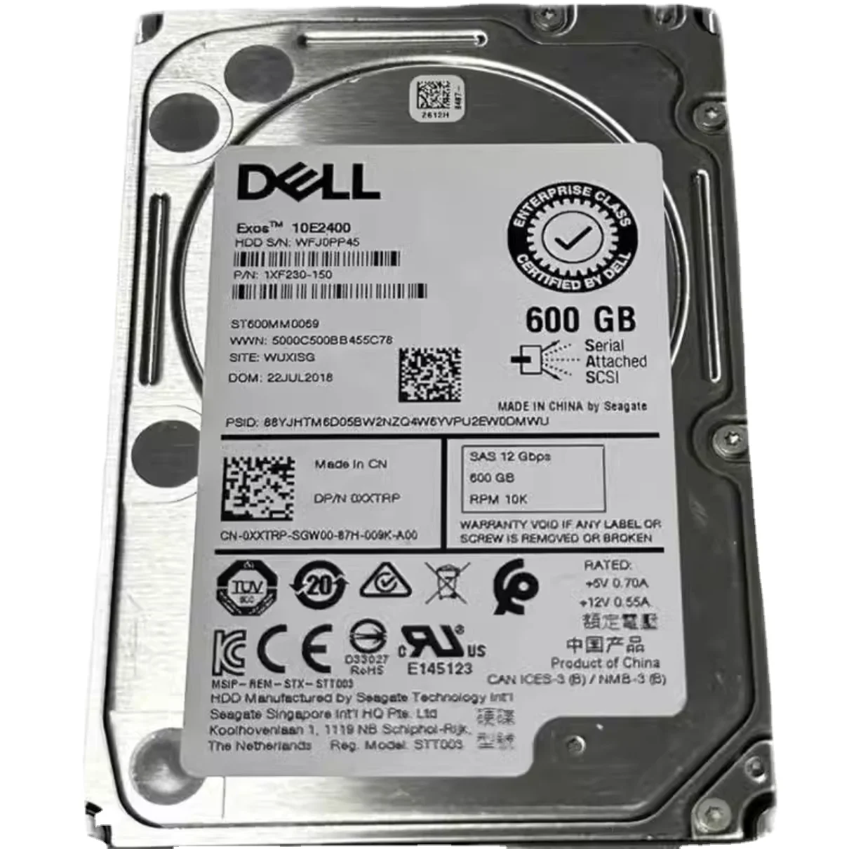 0XXTRP 600GB 10K SAS HDD 128MB SAS 2.5' DELL-600G SAS Hard Disk Drive with Tray for Dell r740 r750 Server