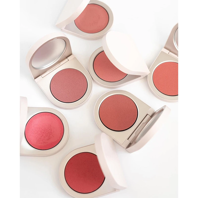 customize own logo brand unique vegan highlighter bronzer contour makeup loose powder blush makeup blush private label