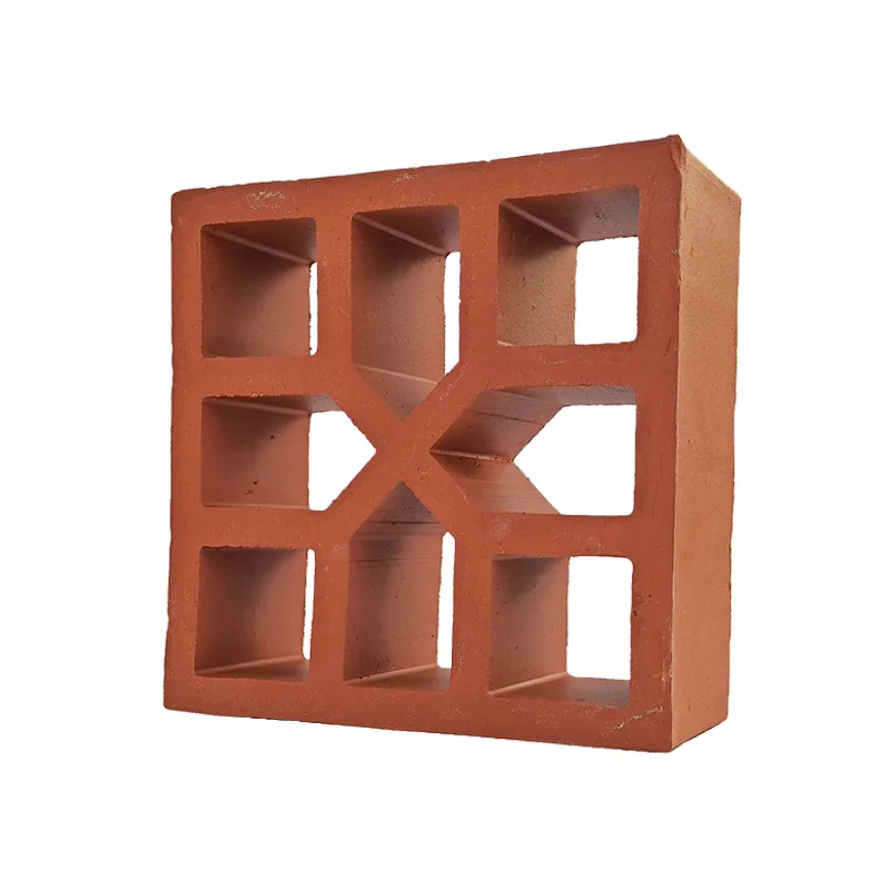 Fence Panel Red Terracotta Bricks Decorative Flower Hollow Wall Tile