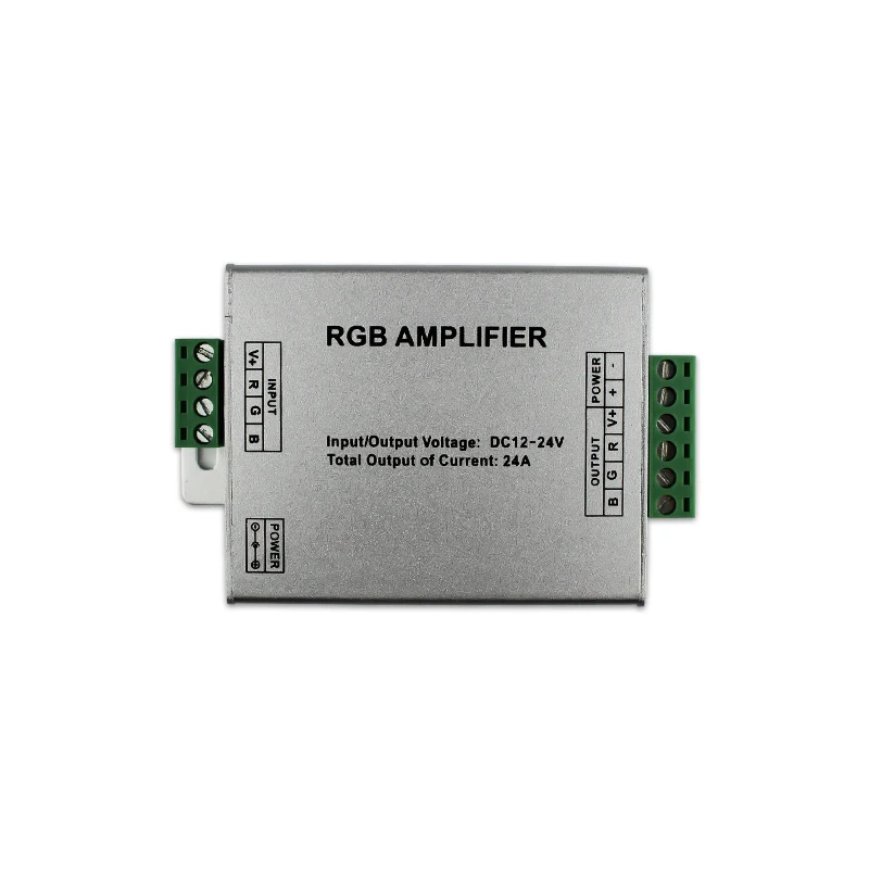 PWM Control DC12V 24V Алюминиевый Корпус RGB светодиодный Усилитель для светодиодной ленты