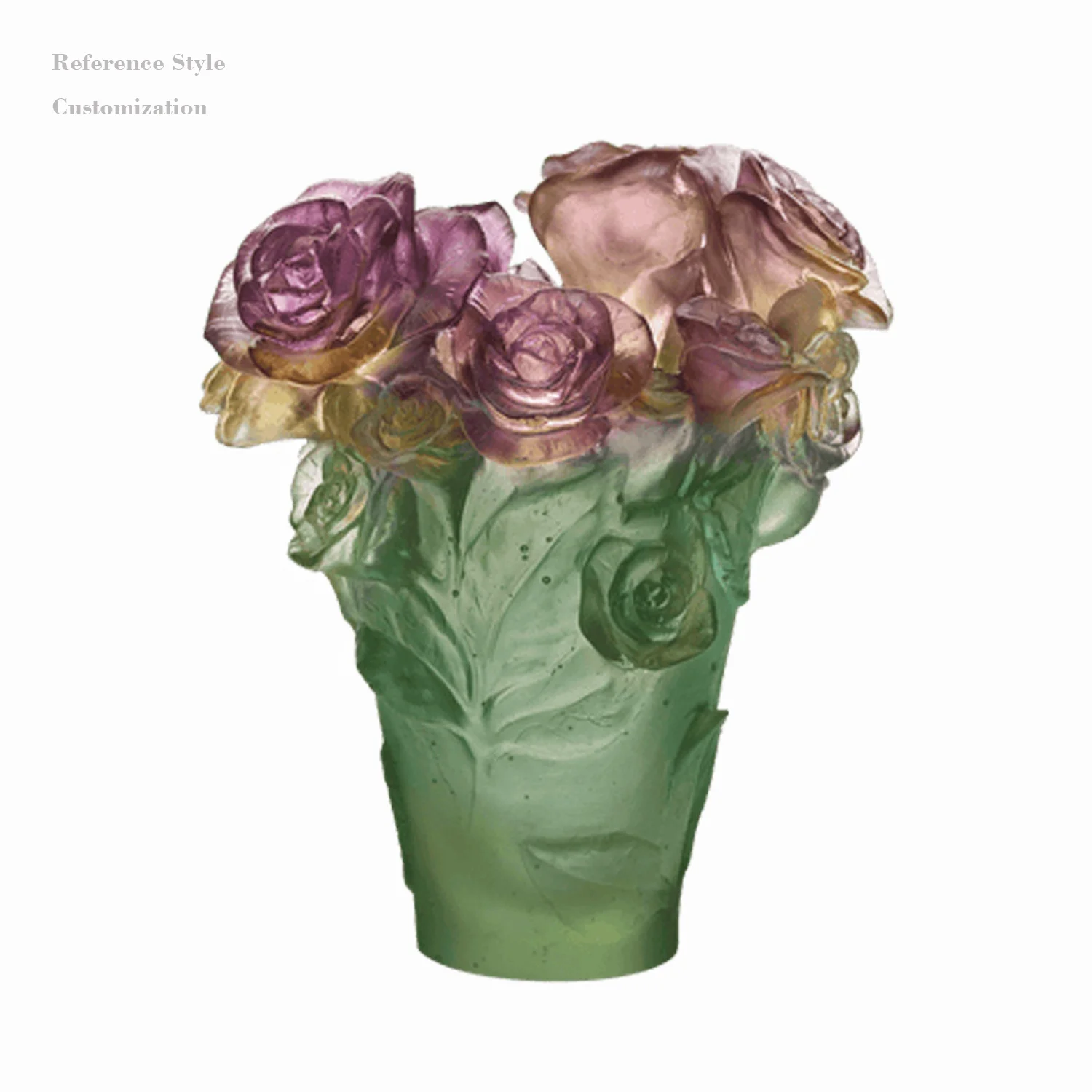 Luxury colorful big size crystal rose fruit bowl plate for home decoration wedding