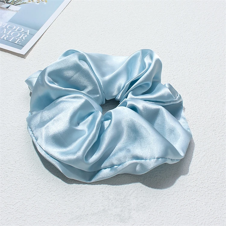Large 16CM Many colors plain satin large XXL scrunchies ponytail rubber band women
