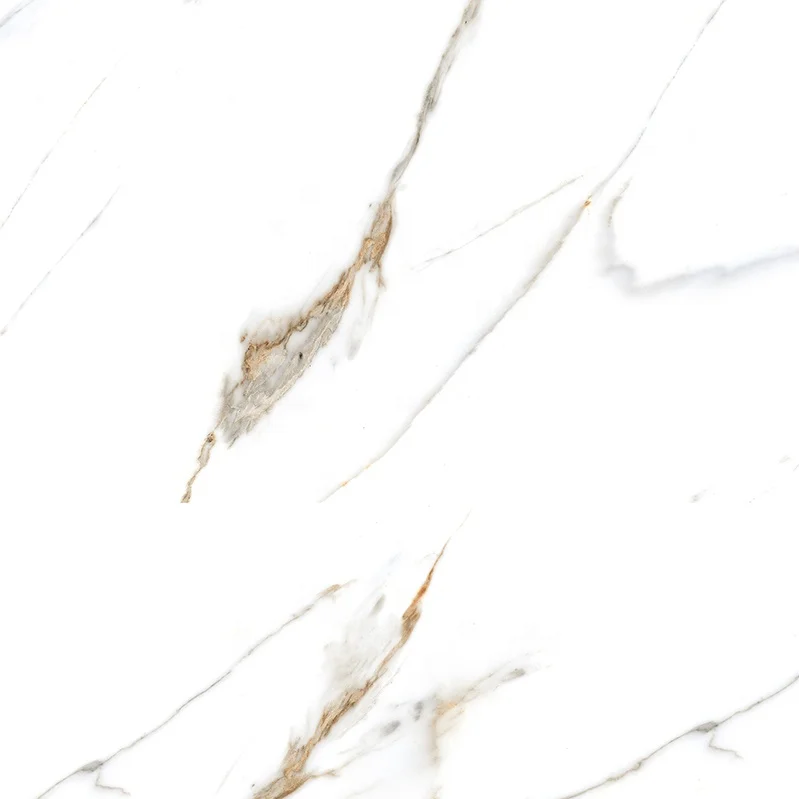 60 x 60cm Everest White Marble Look Ceramic Floor Tile