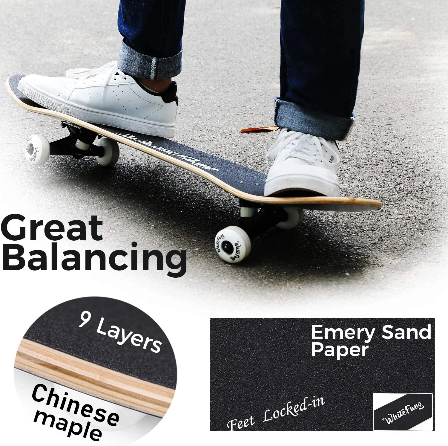 Custom Longboard Skateboard Deck Beginner 9 Layers Maple Complete SkateBoard 3108 Scate Board