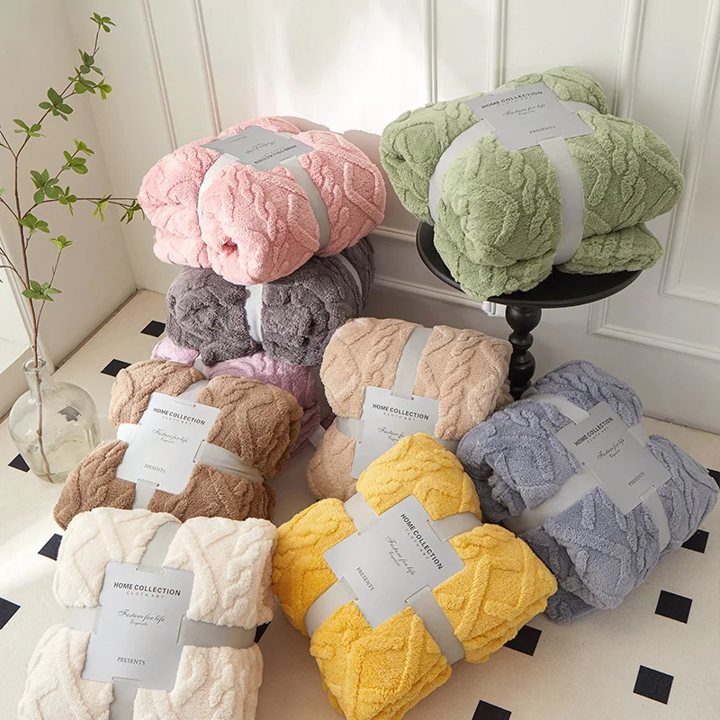 Супер мягкий окрашенный Полярный фланелевый флис современный однотонный дизайн полиэфирное Полосатое одеяло плюшевое Детское покрывало для дивана