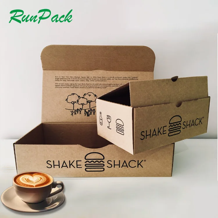 high quality eco friendly custom take away disposable fast food packing burger box wholesale biodegradable