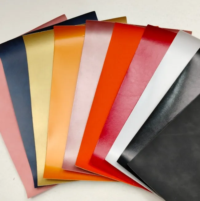 High Quality  Embossed Pattern PU Printed Synthetic Thermal Leather Fabric for Making Label Notebook and Trademark