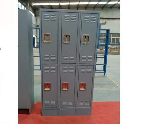 American Style Metal Staff Work Clothes Storage Locker Cabinets Changing Room Use 6 Door Steel Locker