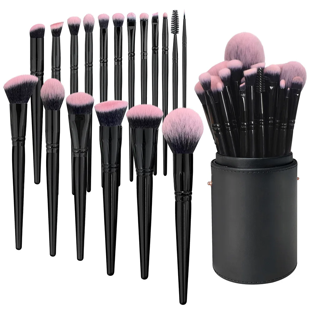 High quality 18pcs makeup brushes set private label professional Face Powder Brush Blush cosmetics Tool Fiber Makeup Brushes Set