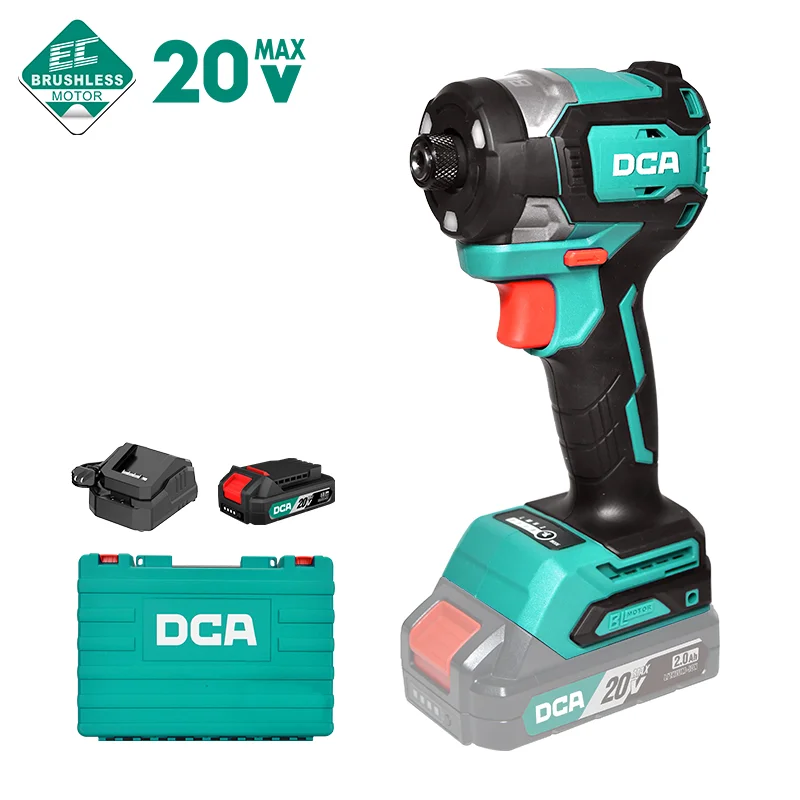 DCA Battery chargeable portable 20V  cordless impact driver drill brushless impact driver for popular use