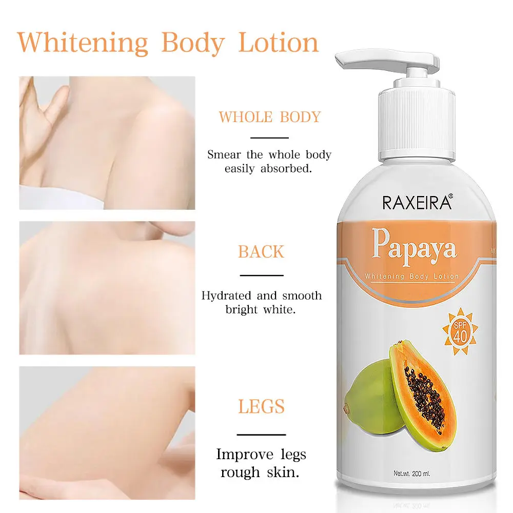 Private Label Natural Black Skin Whitening Papaya Body Lotion
