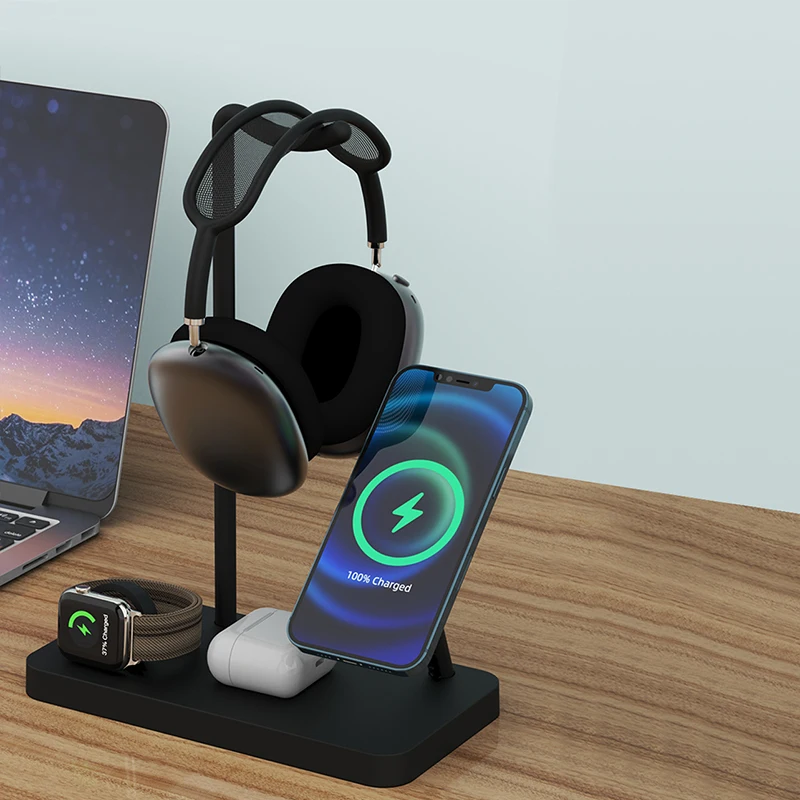  Беспроводная зарядная подставка для Apple Watch iPhone 11 Airpods Pro 10 Вт Qi быстрое зарядное устройство док-станция беспроводное 3 в