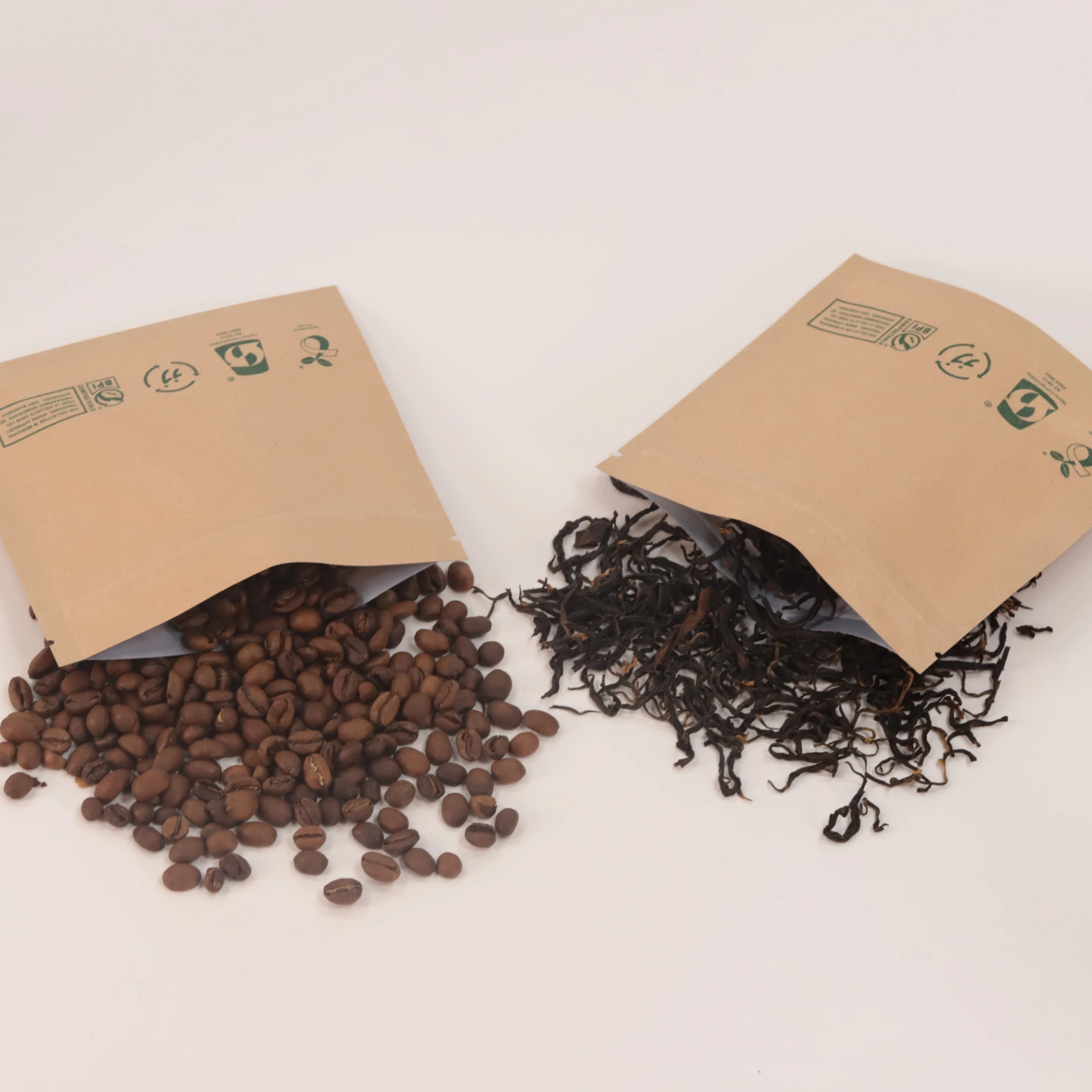 Flat Bottom Stand Up Pouch Zip Lock kraft paper bag For Nuts Food Packaging paper bag With Window