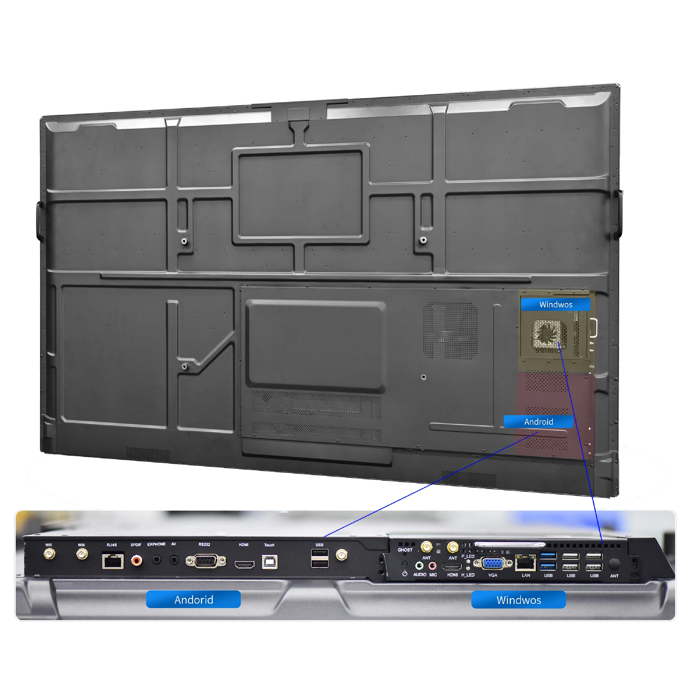 Widescreen Free Standing 75' Intelligent Conference Tablet Wireless Wifi Android All-in-One Conference Machine