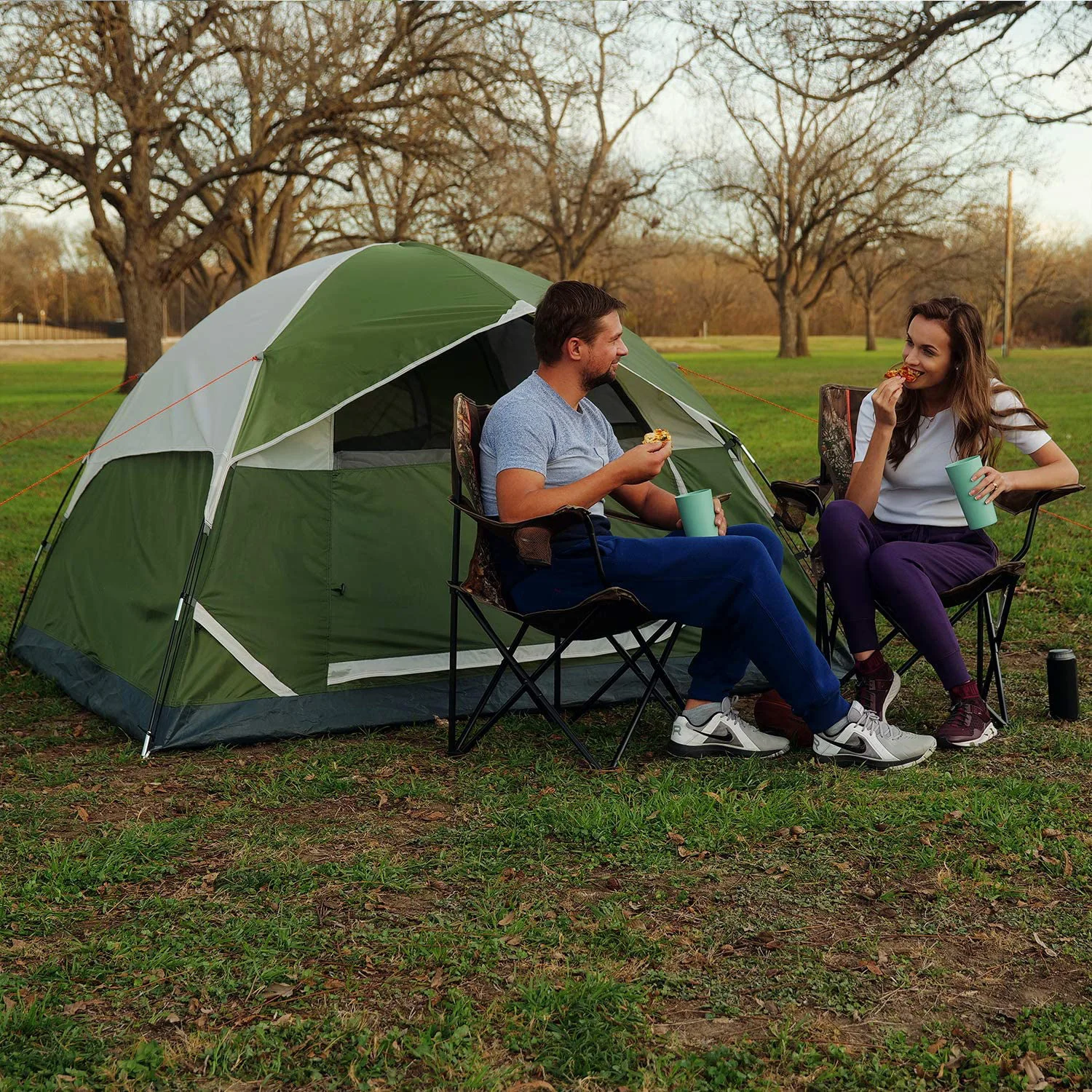 Camping Tent 2/4/6 Person Family Tent Double Layer Outdoor Tent Waterproof Windproof Anti-UV
