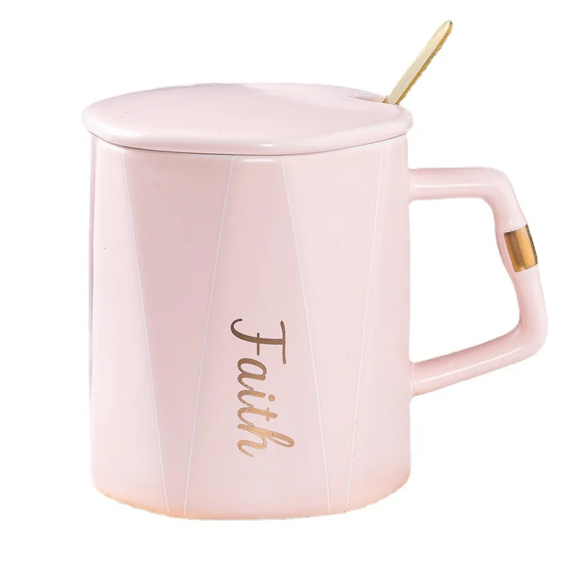 modern minimalist creative english letters depicting gold coffee cup couple with cover mugs