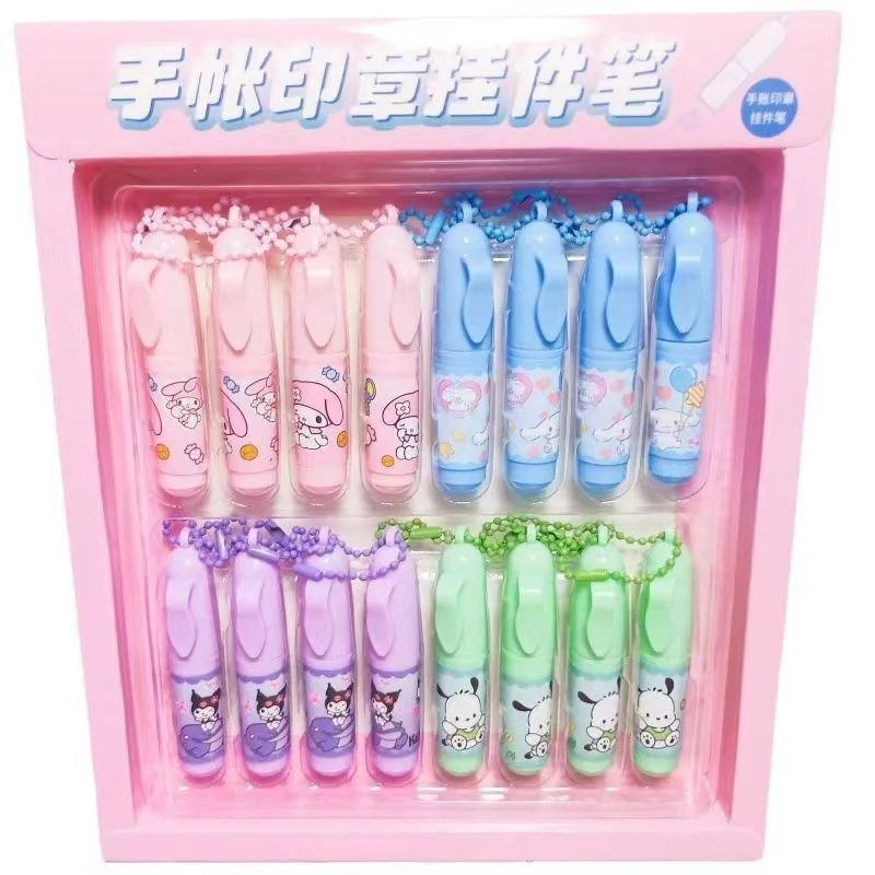 Cute Animal Pen Shape Stamps Kids Self Inking Stamp With Keyring Seal Toy Kids