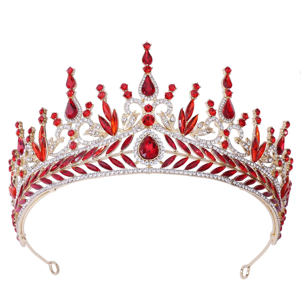 Unique Tiara De Novia De Oro Rosamaterial Para Coronas Bridal Wedding Hair Crown Tiara Red For Adults