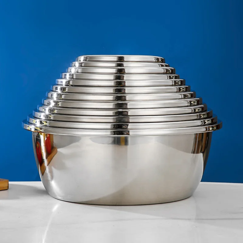 Kitchen Stainless Steel Washing Colander Basin Set Fruit Vegetable Rice Sieve Colander