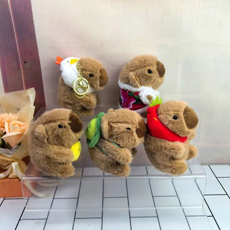 Cartoon Kawaii Keychain Backpack Decoration Pendant Capybara Plush Toy