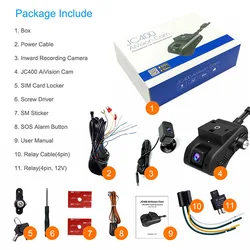 Jimi JC400 Live streaming video 4G sim card gps tracker wifi hotspot 1080P dual lens car dash cam