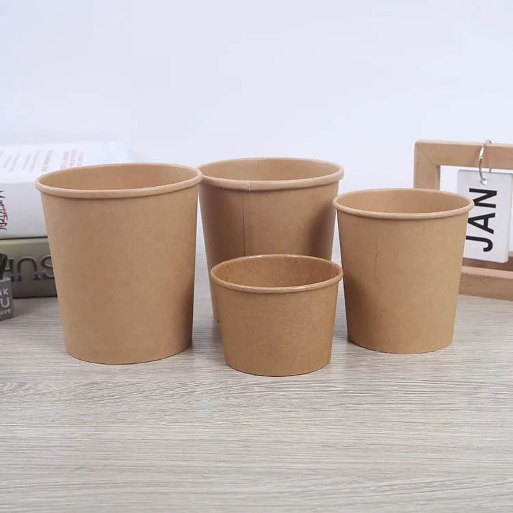 Kraft noodle paper bowl disposable take away soup cup fast food packing containers