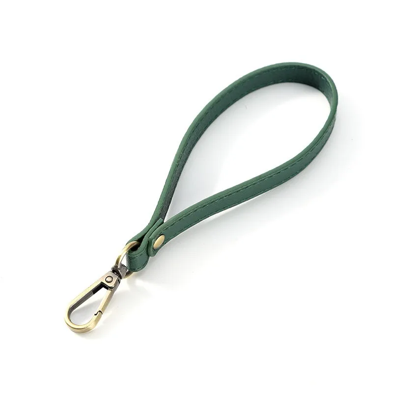 Оптовая продажа короткий ремешок на запястье из искусственной кожи для кошелька металлический Бронзовый зажим клатч сумка с ручкой