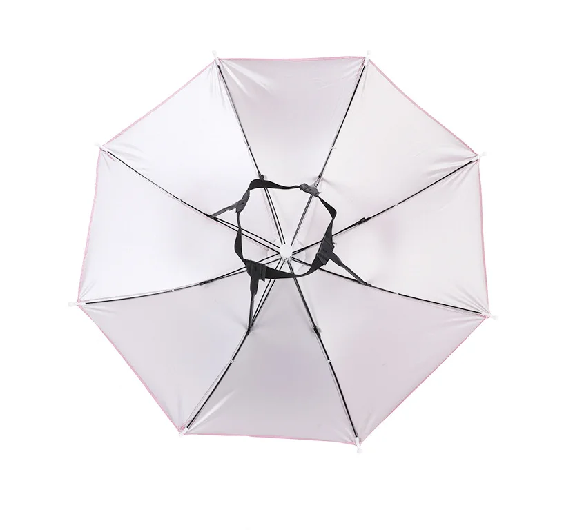 Wholesale head Umbrella Hat Headwear Umbrella for Fishing Hiking Beach Camping Head Hats outdoor sun-proof custom logo