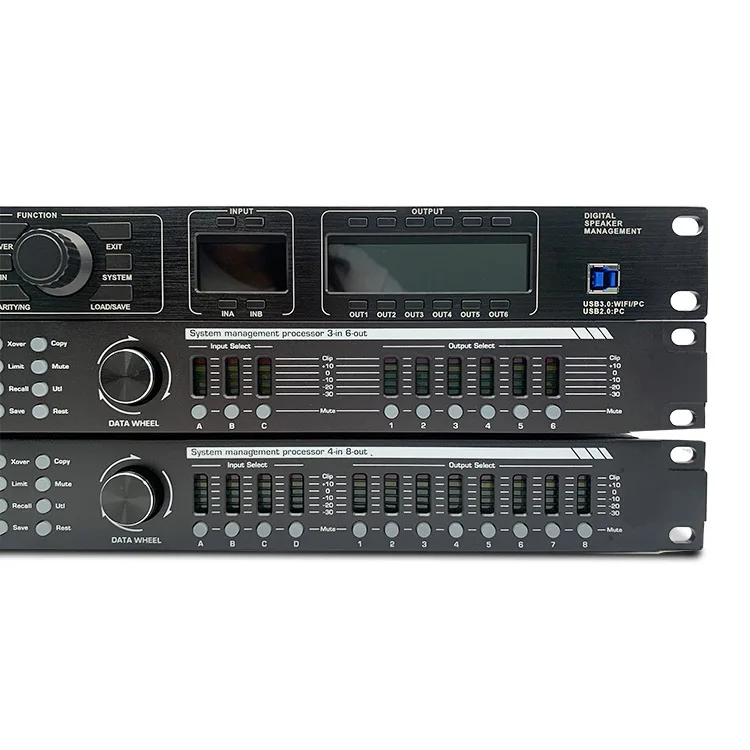 Низкая мощность pro stage sound speaker management караоке эффект 3 в 6 выход dsp цифровой аудио процессор
