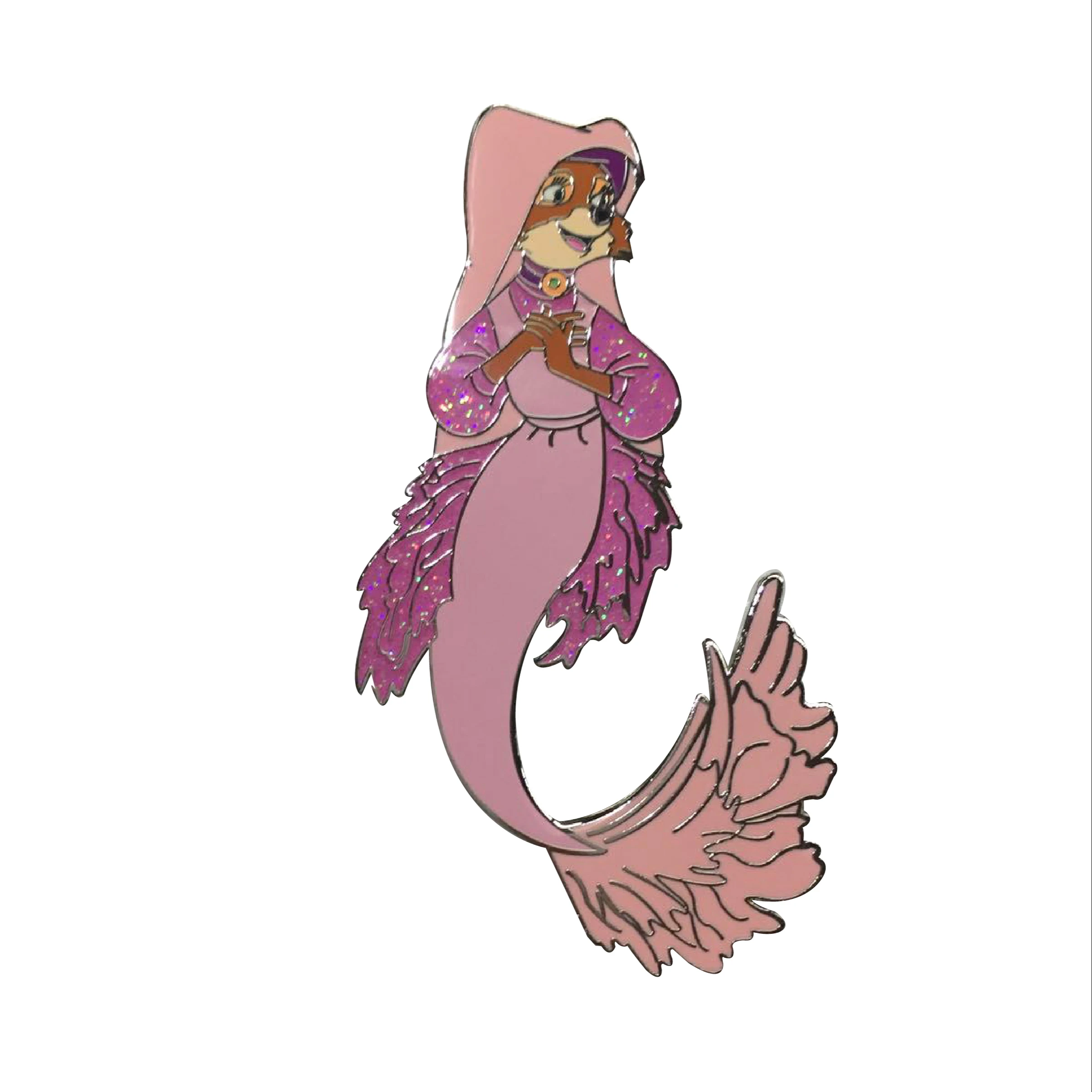 Custom Glitter Cartoon Hard Enamel Fantasy Pins Badges Manufacture Lovely Pig Enamel Badge Pin