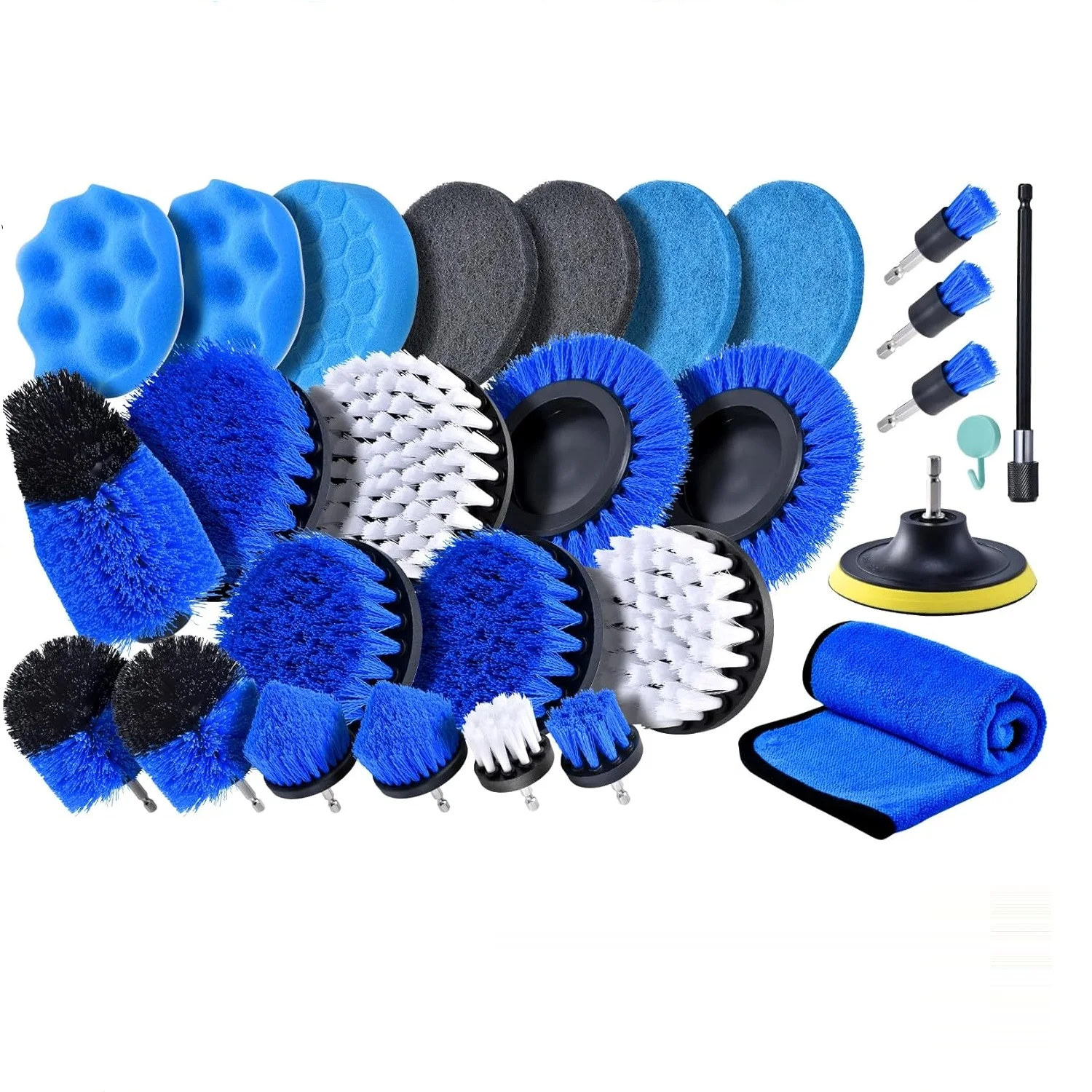 Drill Brush Attachment Set,27 Pack Power Scrubber Cleaning Kit Adapt Drill Brush for Tub,Shower,Kitchen