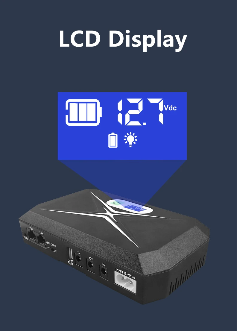 Cwups DCP18W Mini DC UPS 36W 5V 9V 12V для однофазных Wi-Fi маршрутизаторов с USB и POE онлайн-типа телекоммуникаций