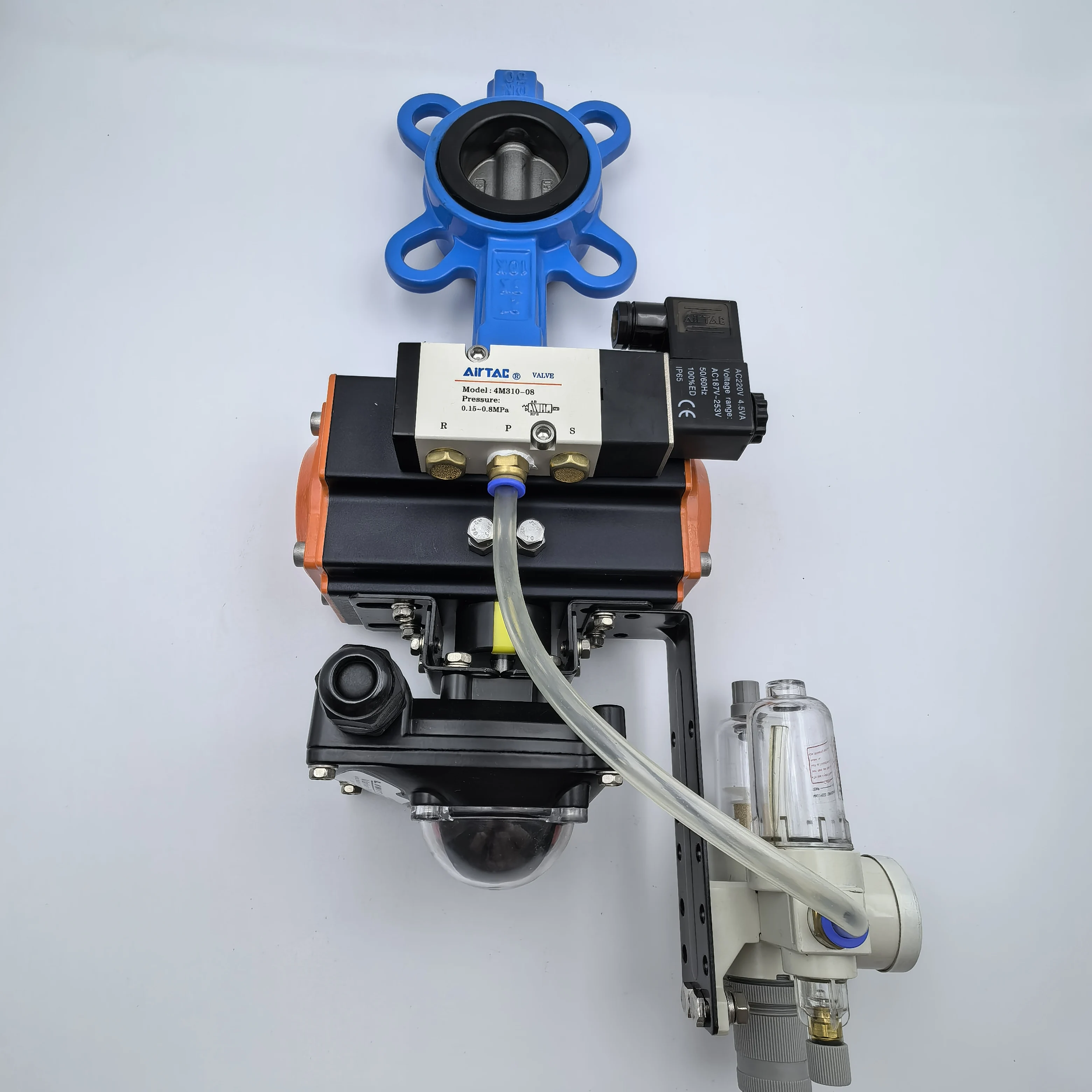 High Quality Stainless Steel Solenoid Valve Polite Filter Pneumatic Butt-Clamp Butterfly Valve 304 Valve Plate