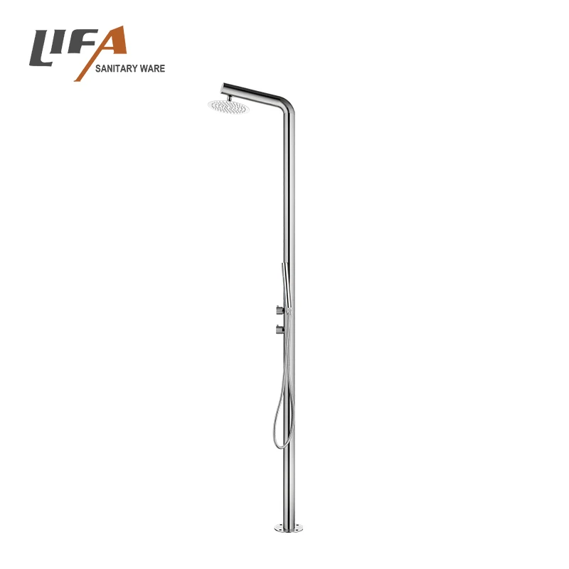 New design luxury  stainless steel outdoor swimming pool shower panel column for beach and garden