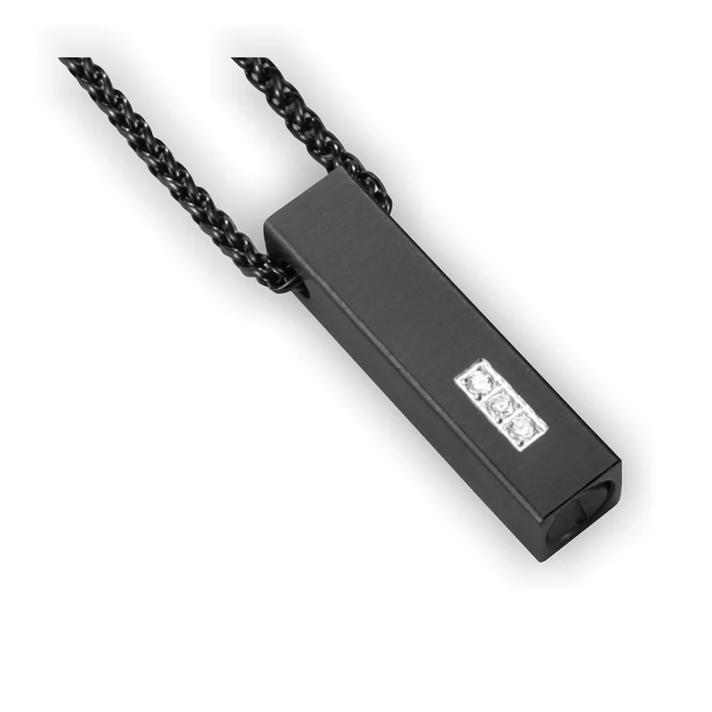 Fashion cool men black titanium carbon fibre 316 stainless steel dog tag