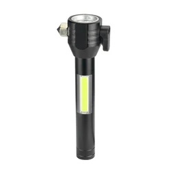 VCAN Dimming Support Emergency Hammer Flashlight Aluminum Alloy T6 Wick 1W LED Rechargable Self Defense Flashlight Torches