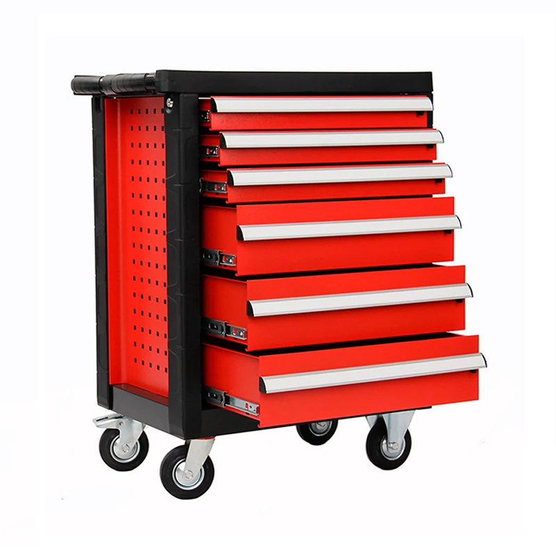 European Market Hot Sale 6 drawers tool cabinet professional box with rubber wheels For Garage Workshop