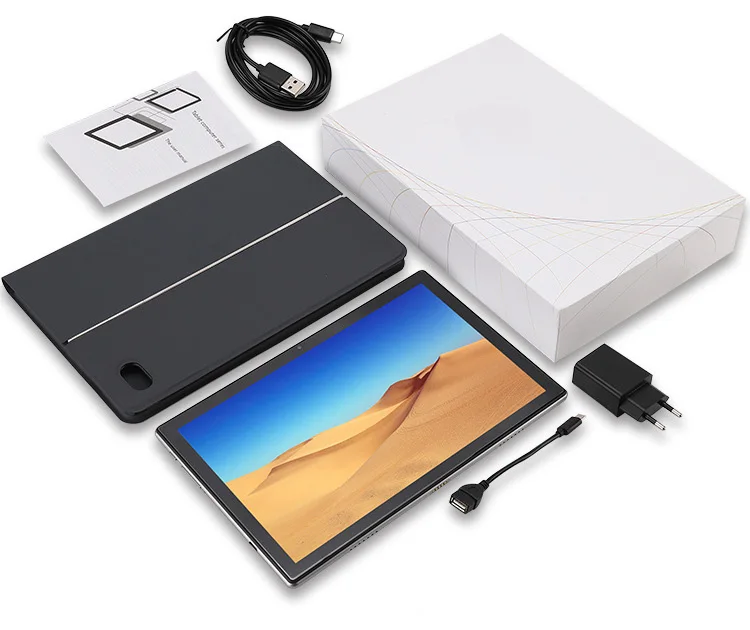 Octa-Core 10.1 inch Tablet 2 in 1 Android Tablet 4GB+64GB Storage 13MP+5MP Camera tablet pc with Docking Keyboard Case