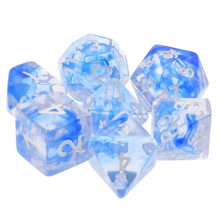 HD Plastic Transparent Smoke Dnd dice custom gaming dice set for tabletop games
