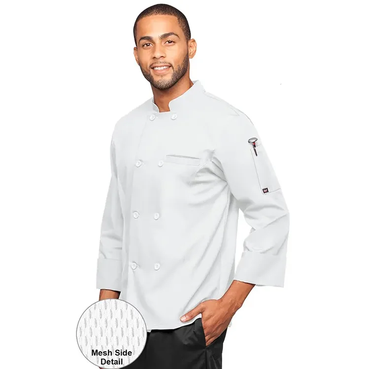 Short Sleeve Restaurant Chef Kitchen Work Uniforms Double Breasted Sushi Bakery Cafe Waiter Catering Service Jackets or Aprons