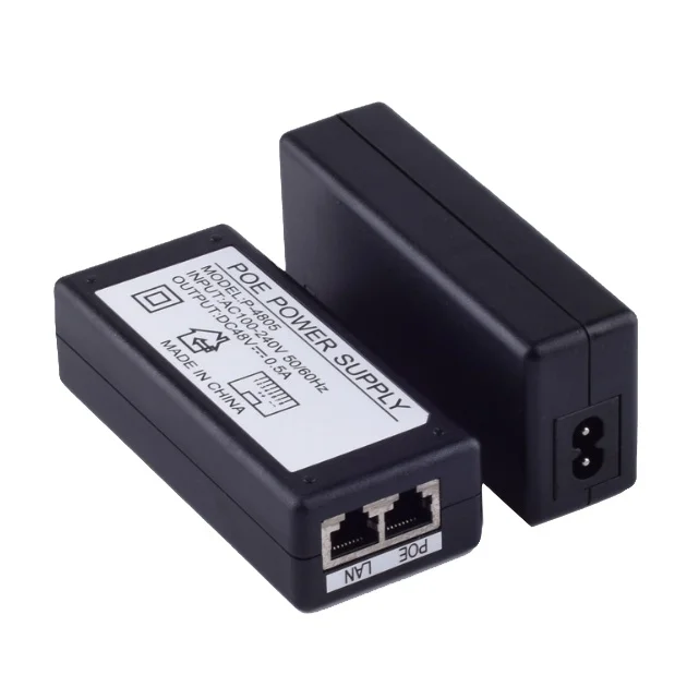 Factory Wholesale 48V Gigabit PoE Injector, PoE 48V/0.5A Output 24Watt POE Injector power adapter for camera