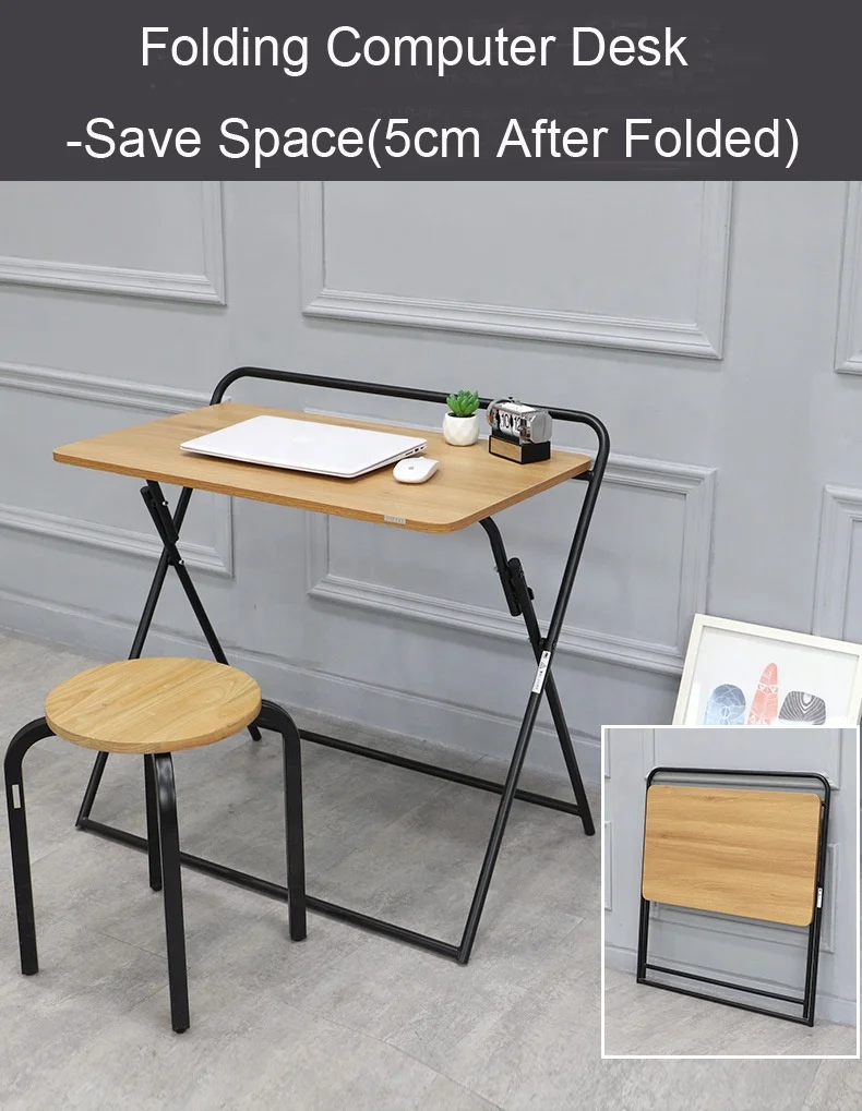Folding Desk Computer Desk for Small Space Home Office Simple Laptop Writing Table