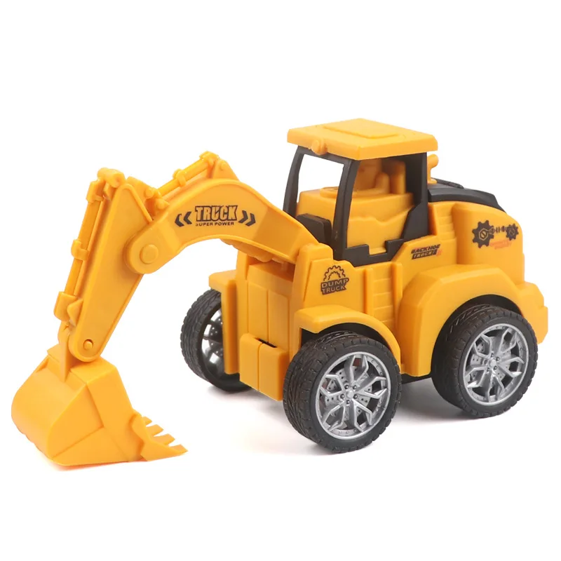 Engineering Vehicle Model Press Sliding Car Excavator Bulldozer Children Educational Construction Toy Vehicle For Kids Gift