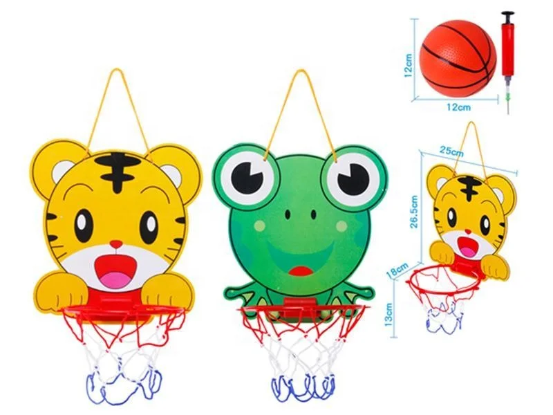 Baby Sport Toy Indoor Outdoor Removable Door Wall Hanging Cartoon Animal Portable Mini Board Basketball Hoop With Ball