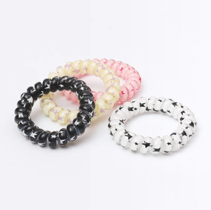 Wholesale Candy Colorful Telephone Wire Hair Ties Set for Women Girls Kids