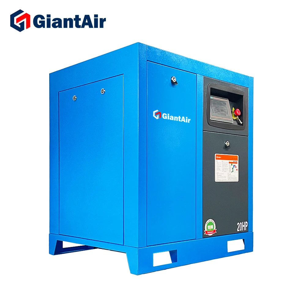 China Screw air compressor with mam 6080 controller 15kw 20HP 8bar 10bar 12bar industry air compressors